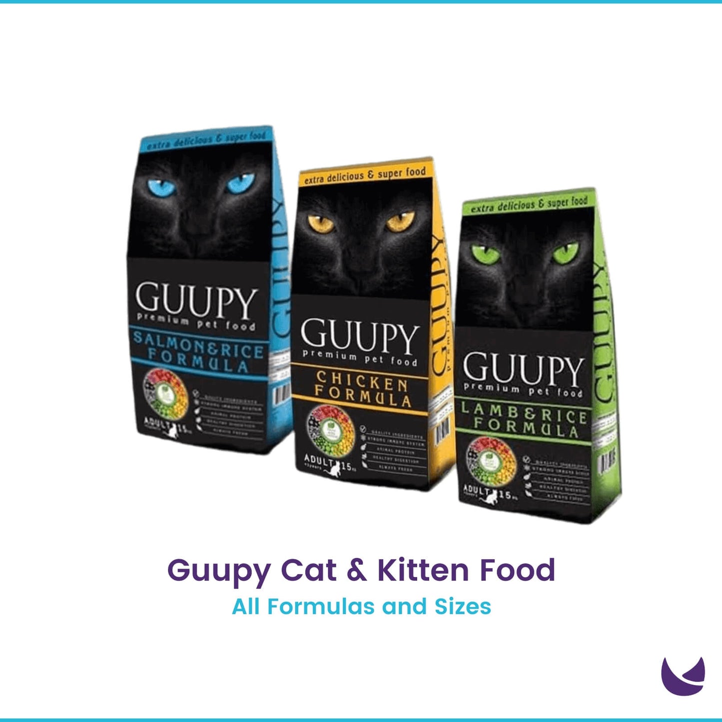 Guupy Pet Food all variants and sizes
