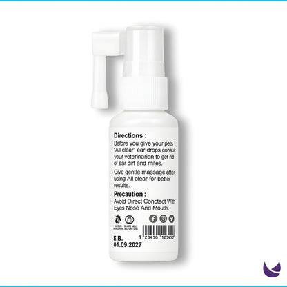 All Clear Ear Drops for Ear Mite Treatment in Cats and Dogs 1
