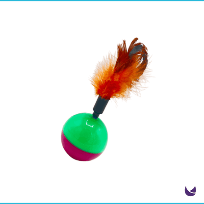 Tumbler Ball Cat Toy with Feather