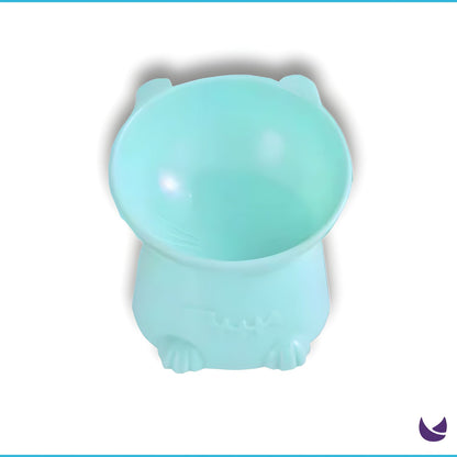 Elevated Tilted Cute Cat Bowl