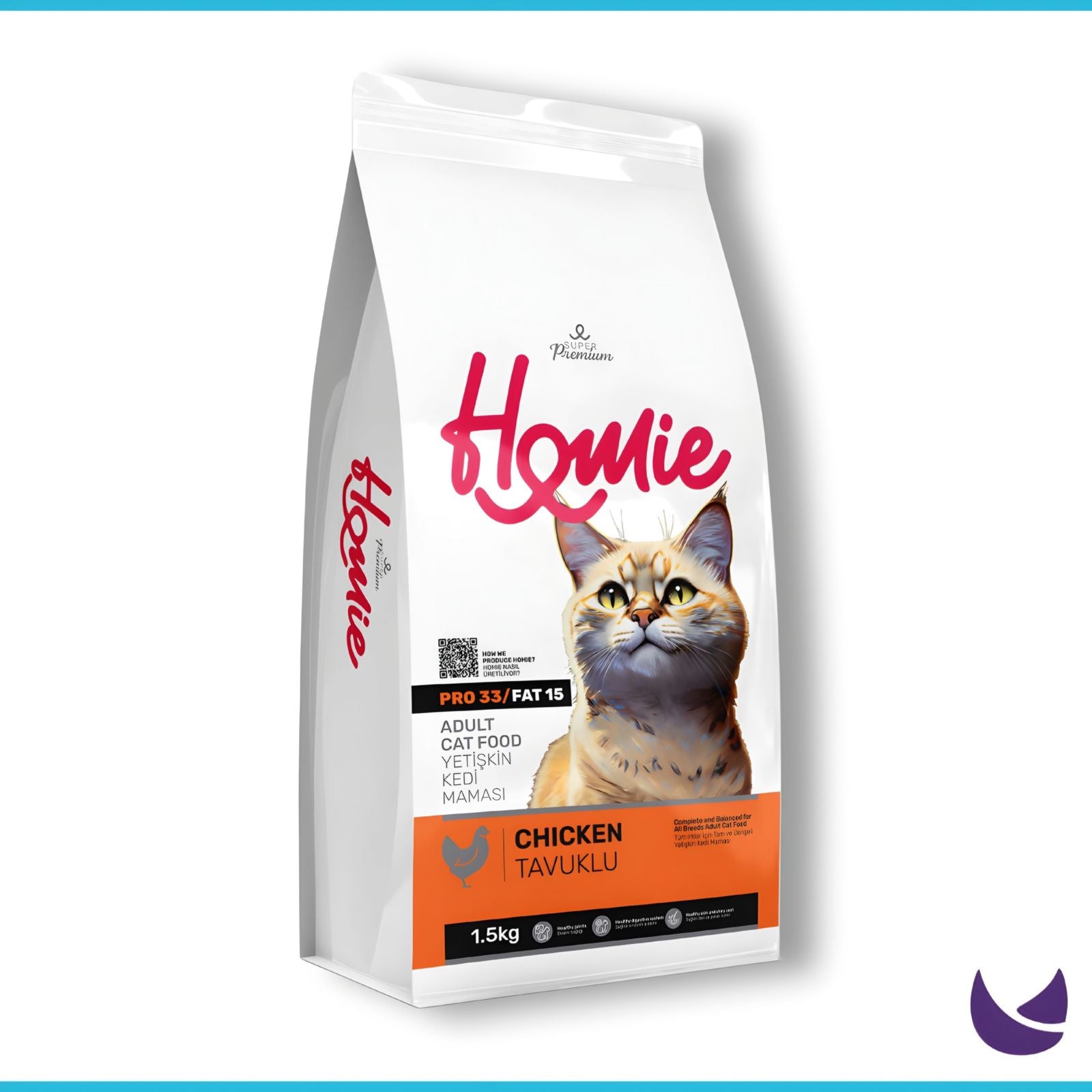 Homie Super Premium Adult Cat Food – Chicken (PRO33FAT15)