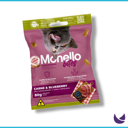 Monello Bite Immunity – Meat & Blueberry Cat Treats (80 g)