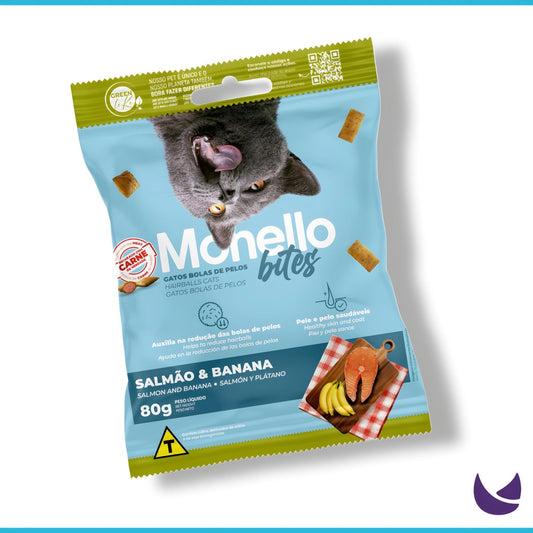 Monello Bites Hairball Defense – Salmon & Banana Cat Treats (80 g)