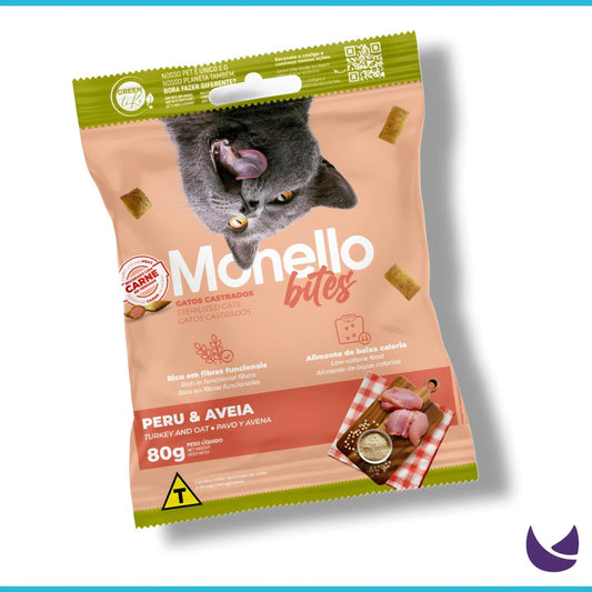 Monello Bites Sterilized Cat – Turkey & Oat Cat Treats (80 g)