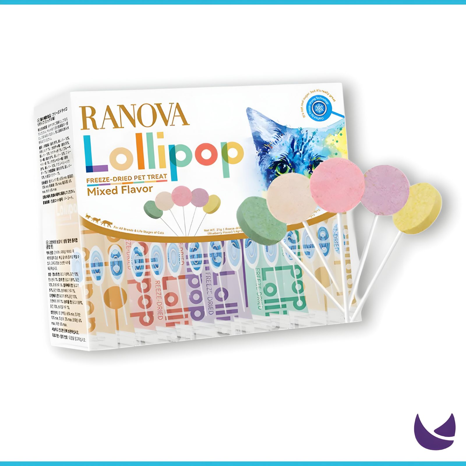 Ranova Cat Lollipop Box - 15 Mixed Flavour