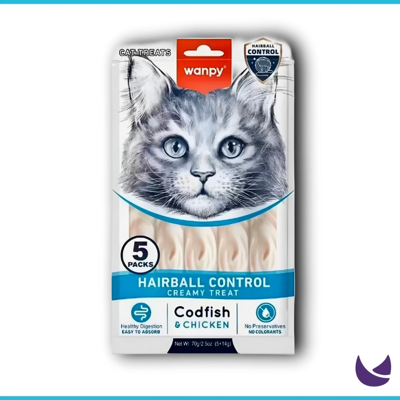 Wanpy Hairball Control Creamy Treat Codfish & Chicken