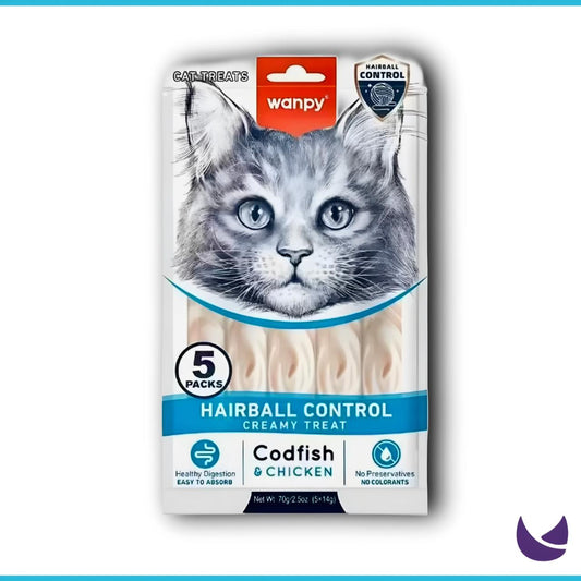 Wanpy Hairball Control Creamy Treat Codfish & Chicken