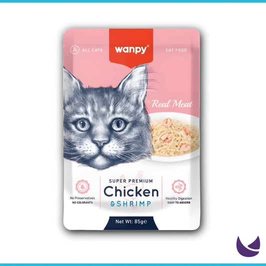 Wanpy Real Meat Cat Pouch – Chicken & Shrimp (85g)