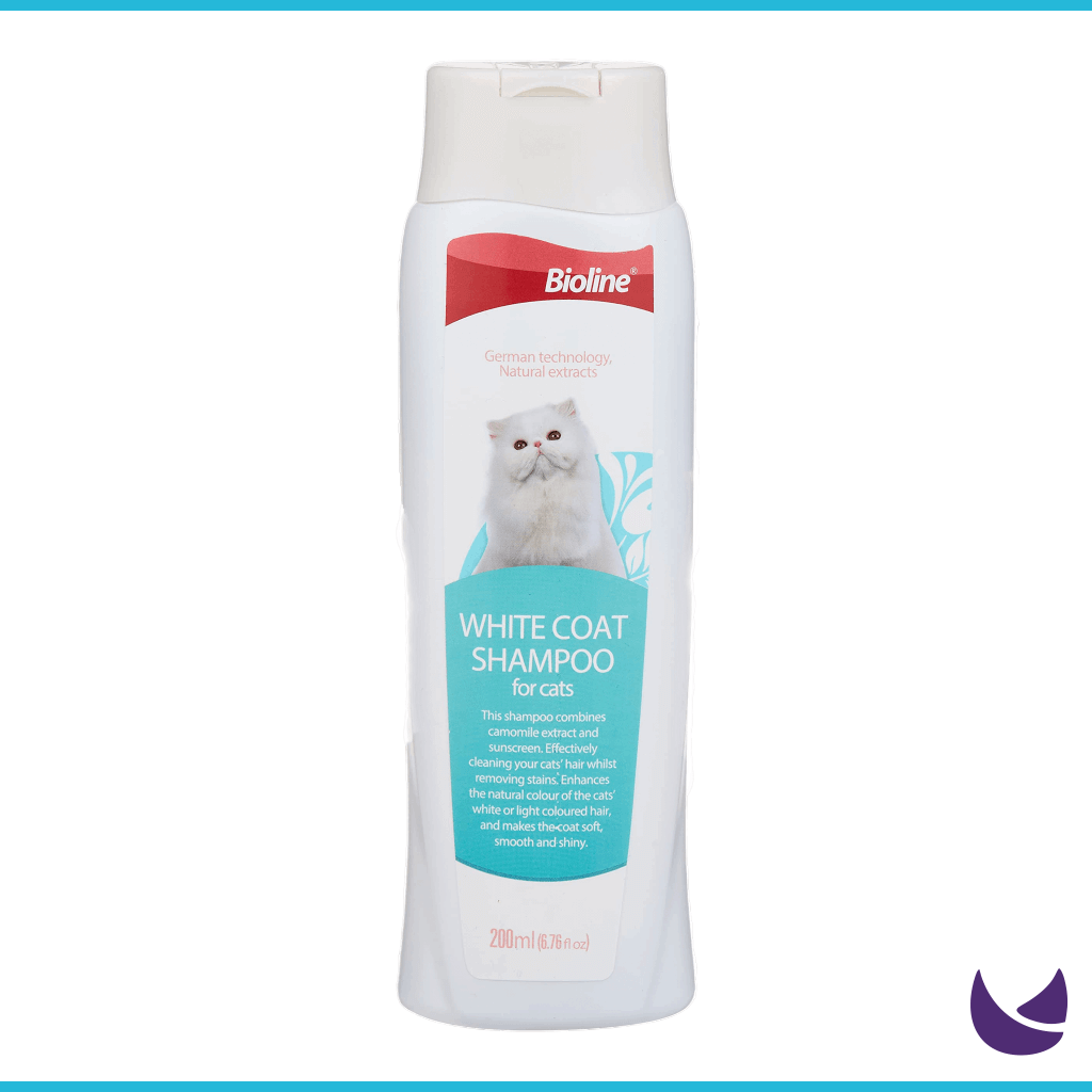 Bioline White Coat Shampoo for Cats Light Blue 200ml