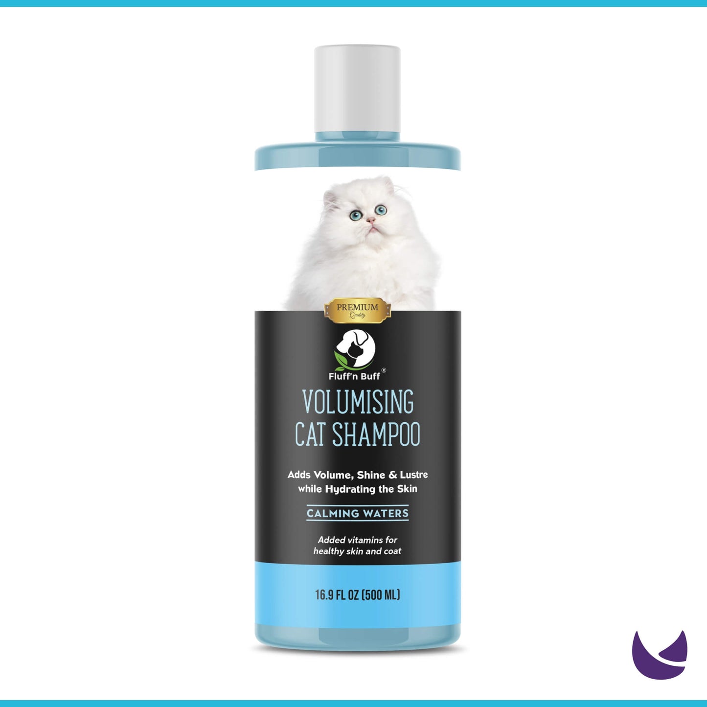 Fluff n Buff Cat Shampoo Calming Waters Blue