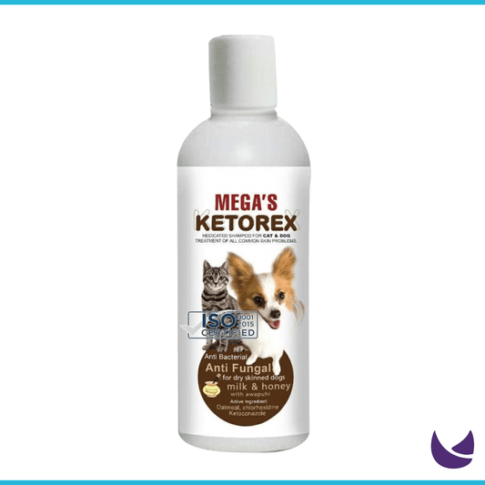 Mega Ketorex Medicated pet shampoo bottle