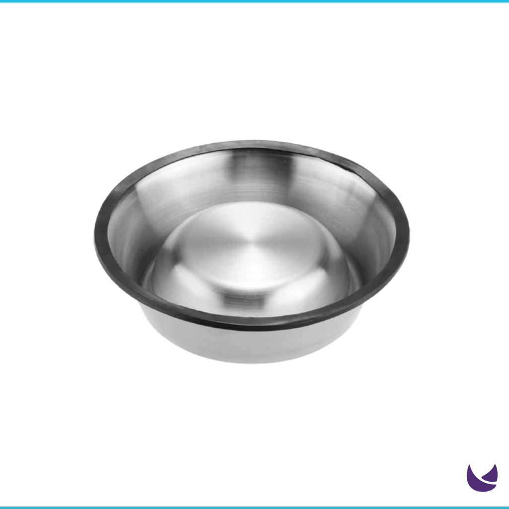 Stainless steel food bowl bottom view