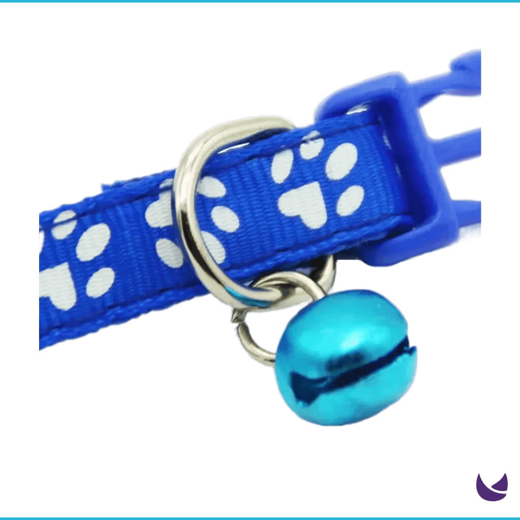 Paw Print Collar for Pets | Fashionable Collar with Buckle and Bell