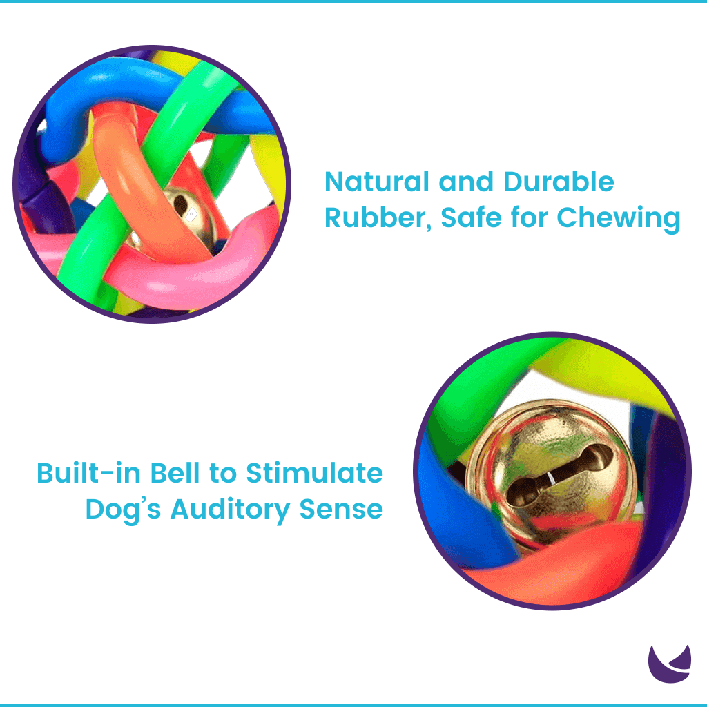 Features of rainbow dog chewing toy