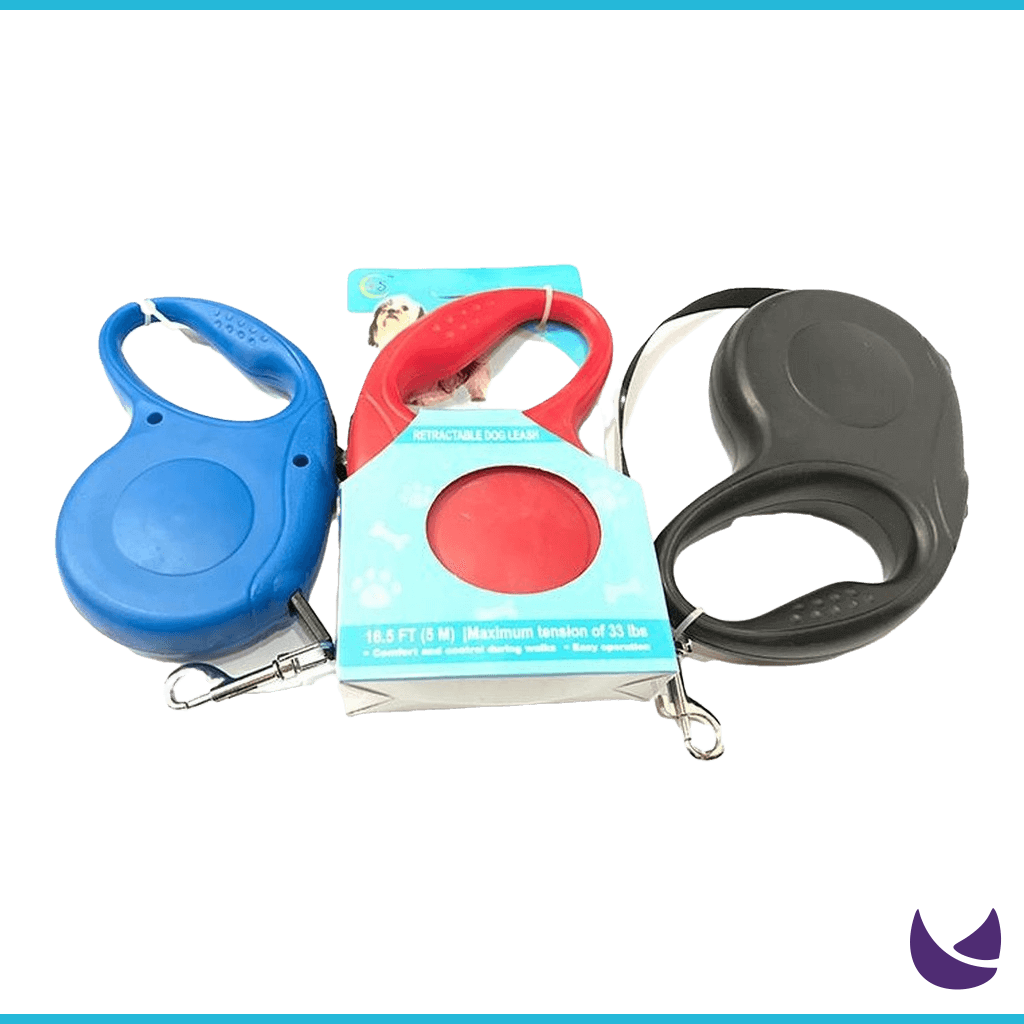 Blue red black retractable leash for pets