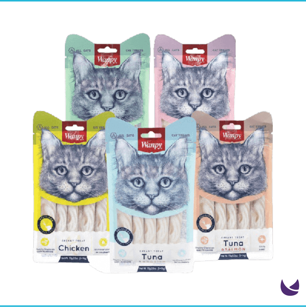 Wanpy Creamy Treats for All Cats | Delicious Lickable Treats | All Flavors (70g)